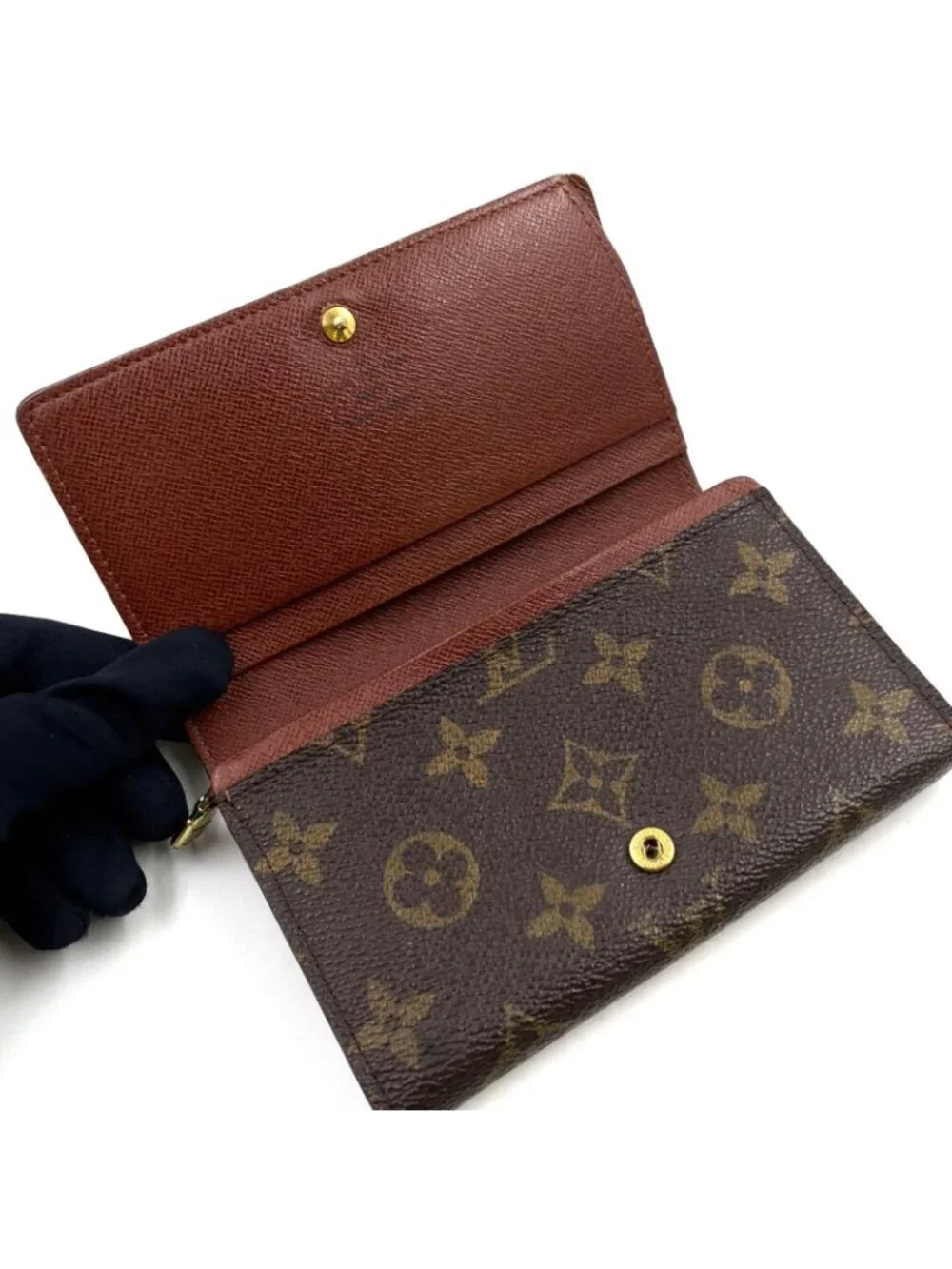 Louis Vuitton Porte-Monnaie Viet Tresor Monogram Leather Brown Bifold Wallet